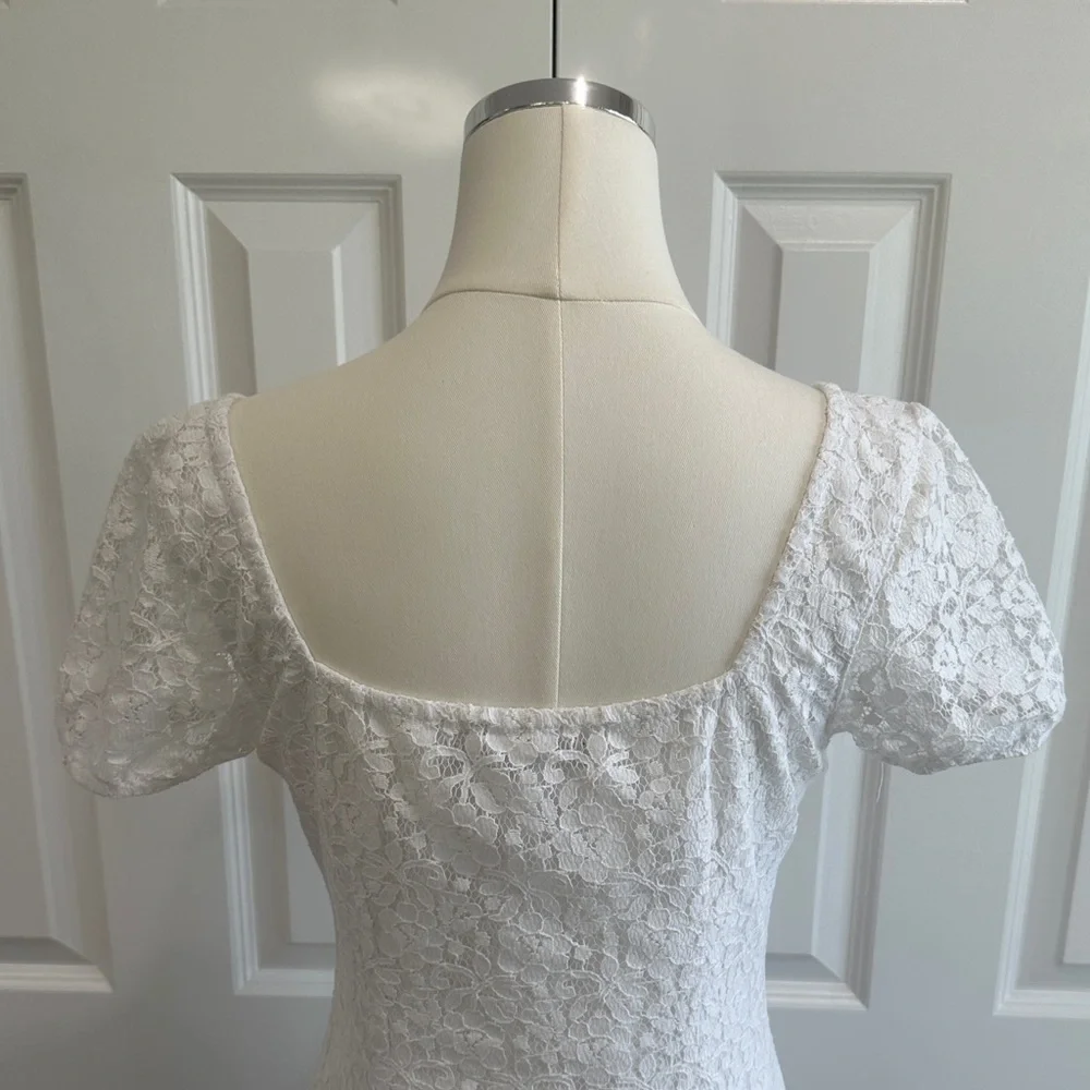Abercrombie & Fitch White Lace Button-Down Mini Dress Size S